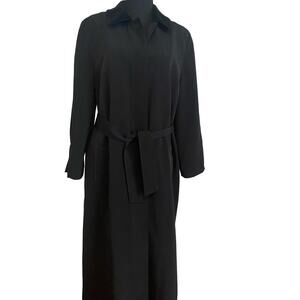 London Fog Black overcoat Velvet collar zip out‎ lining . Limited edition